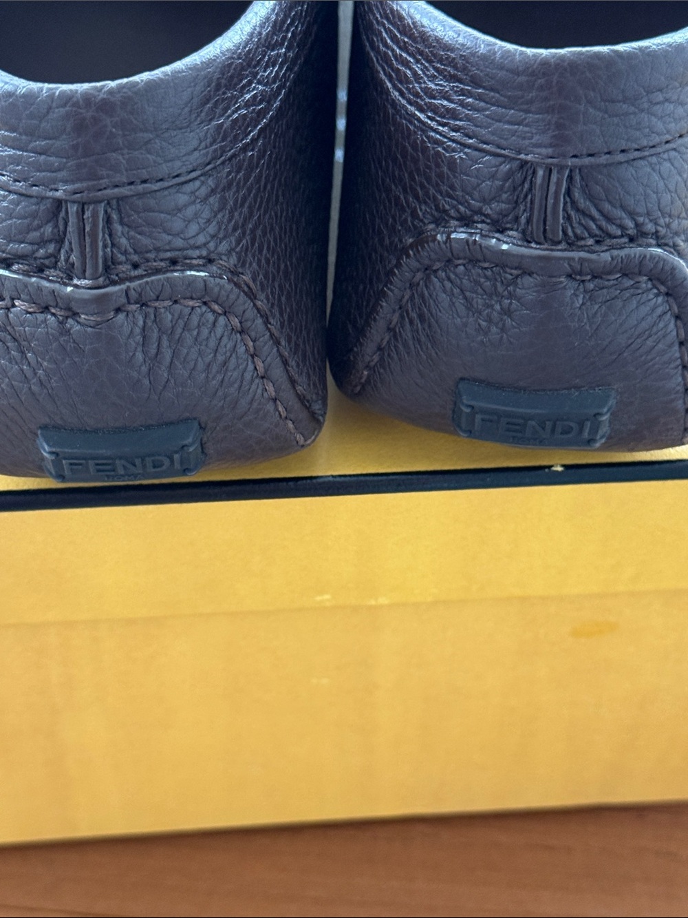 Fendi Brown Monogram Leather-Trim Men’s Loafers with Metal Bit fits size 9 Men’s - Picture 3 of 7